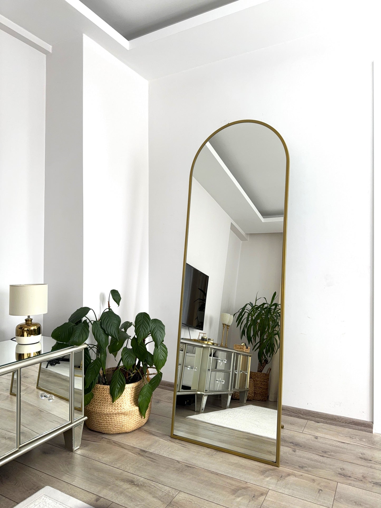 Ovaler Standspiegel 60x180 cm (Gold)