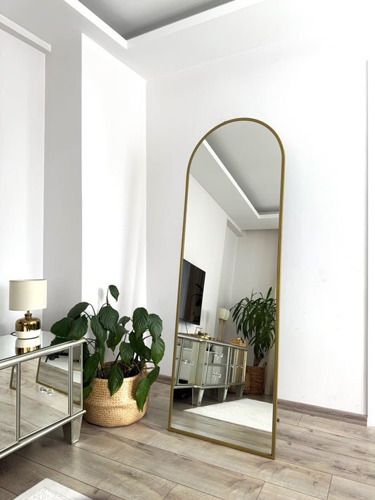 Ovaler Standspiegel 60x180 cm (Gold)