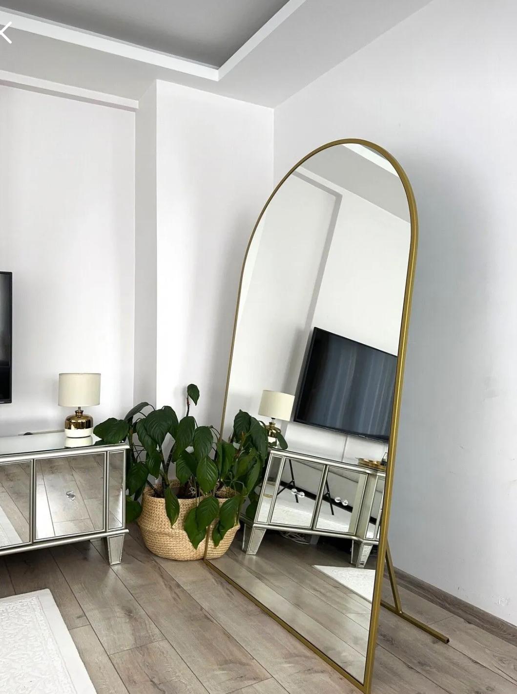 Ovaler Standspiegel 100x180 cm (Gold)