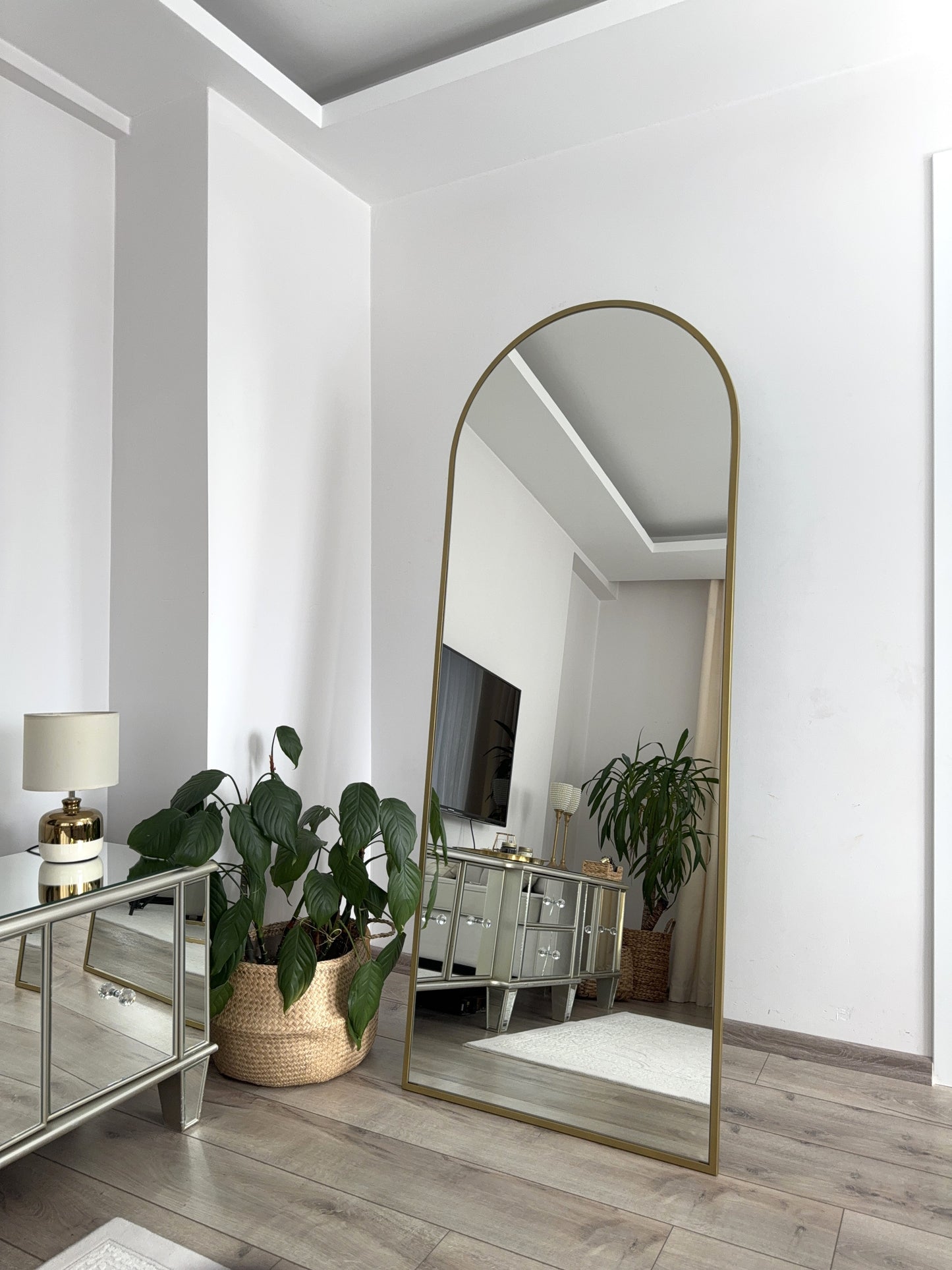 Ovaler Standspiegel 60x180 cm (Gold)