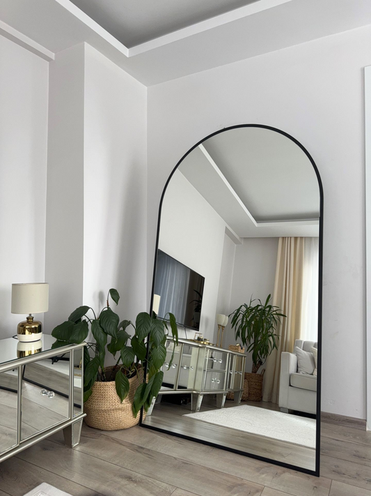 Ovaler Standspiegel 100x180 cm (Schwarz)
