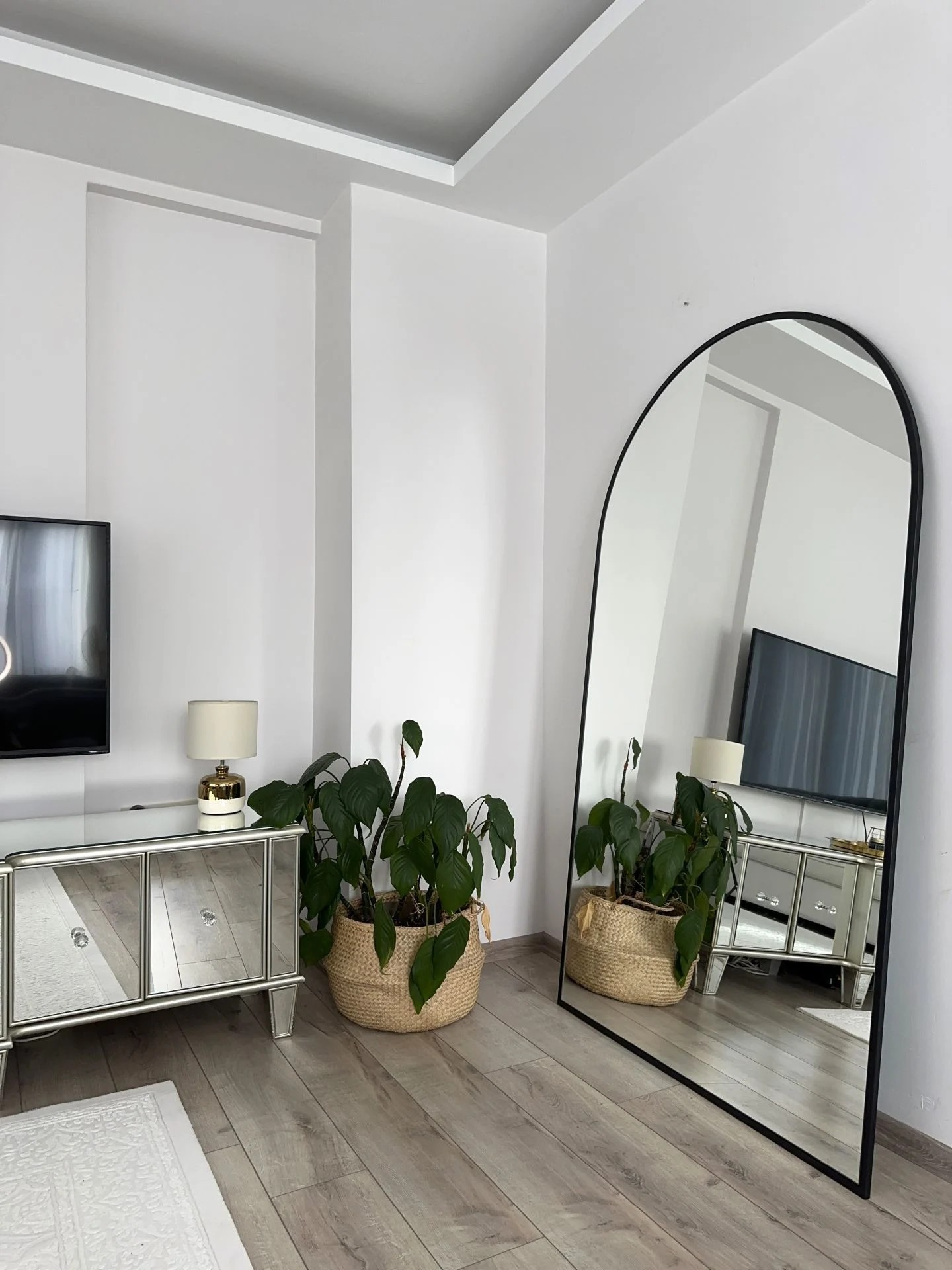 Ovaler Standspiegel 100x180 cm (Schwarz)