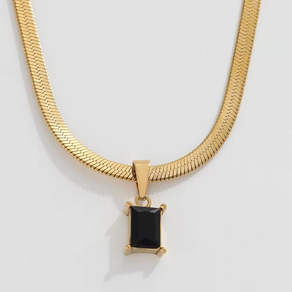 SOLITAIRE Halskette (schwarz)