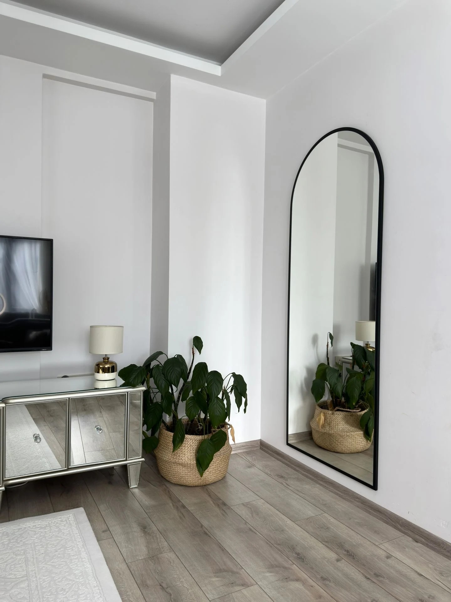 Ovaler Standspiegel 80x180 cm (Schwarz)