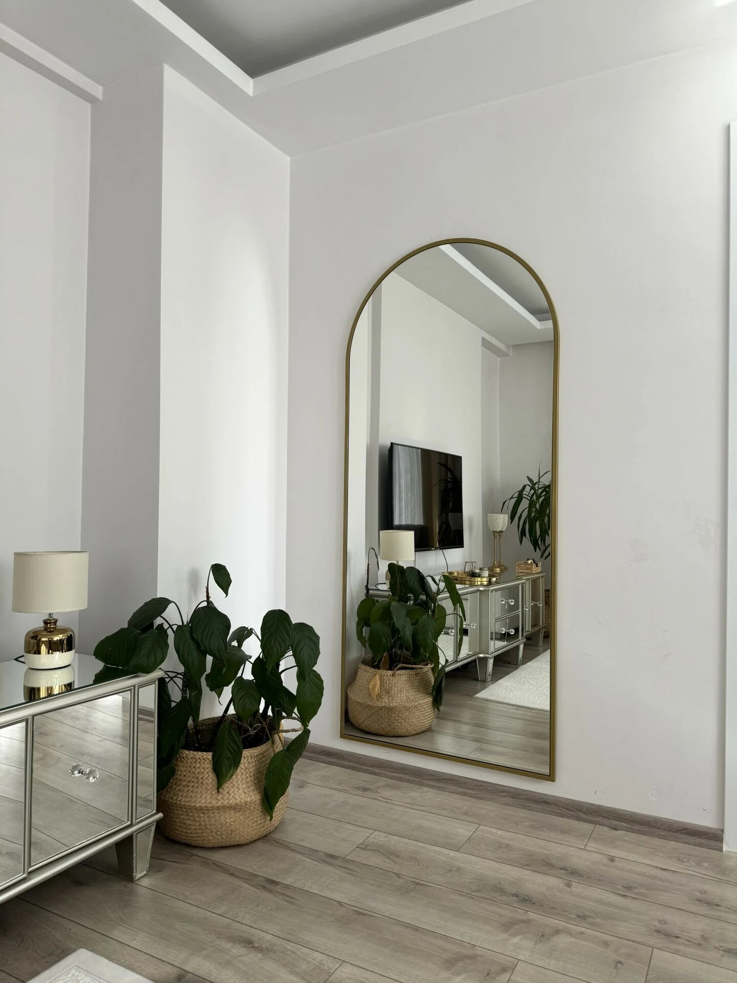 Ovaler Standspiegel 80x180 cm (Gold)