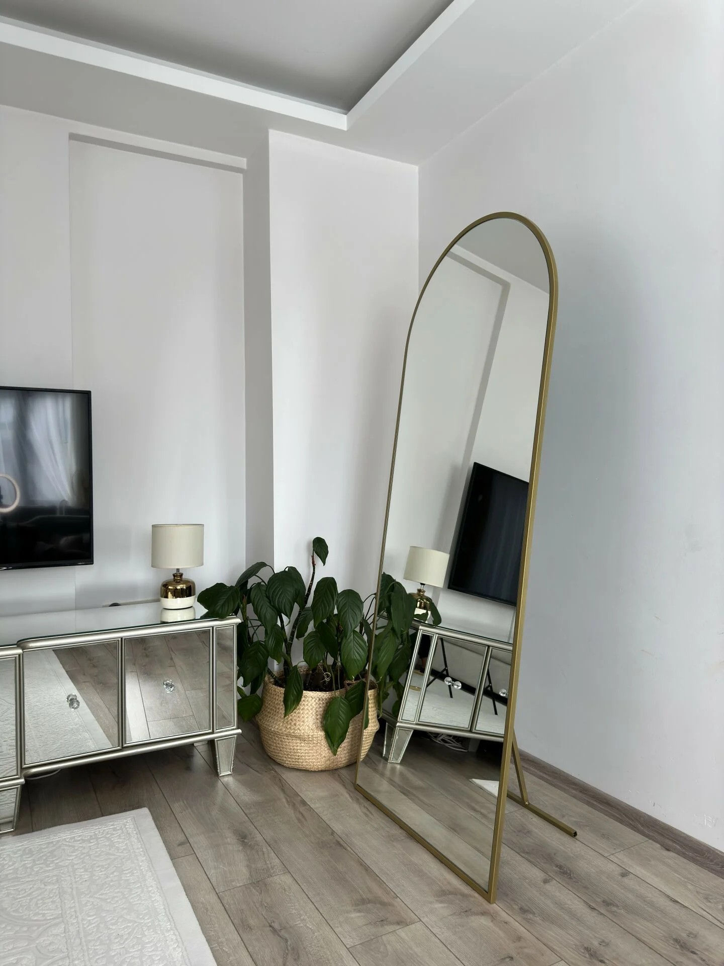 Ovaler Standspiegel 80x180 cm (Gold)