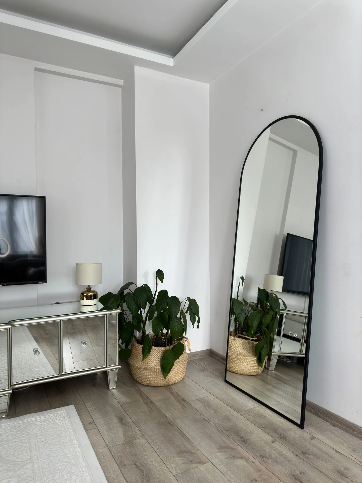 Ovaler Standspiegel 80x180 cm (Schwarz)