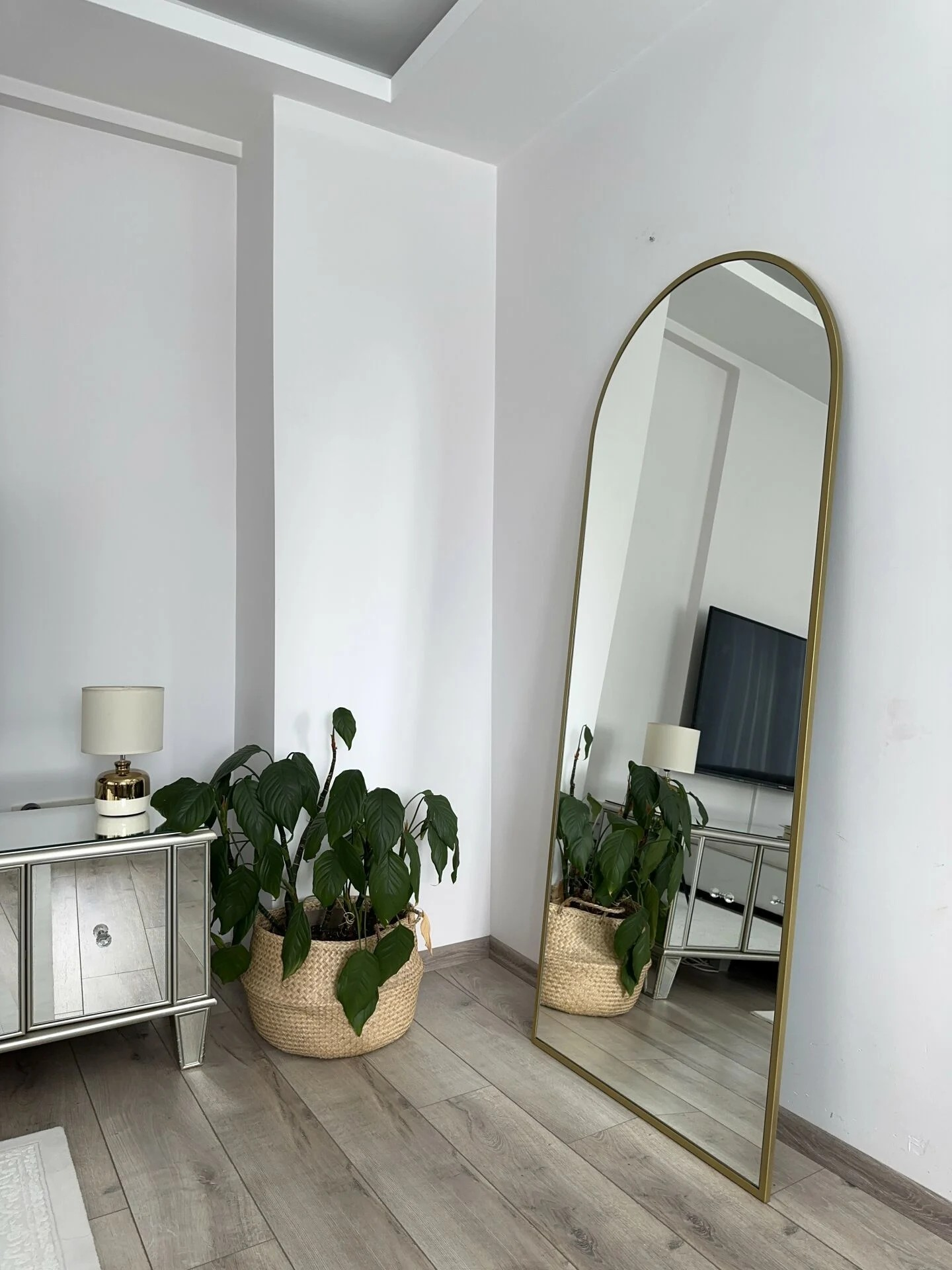 Ovaler Standspiegel 80x180 cm (Gold)