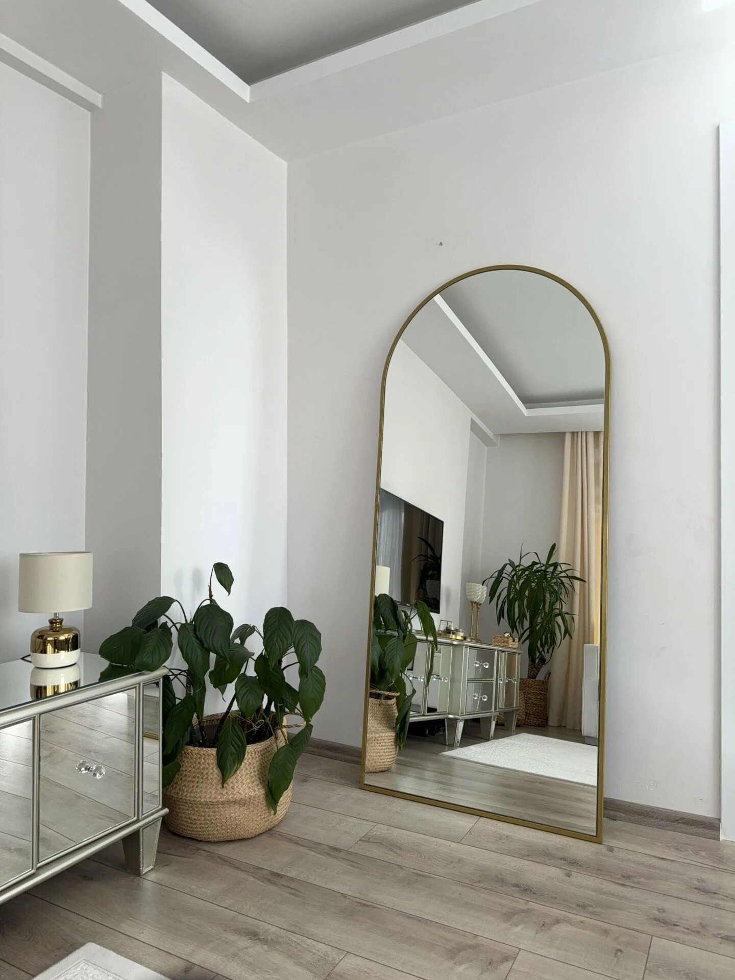 Ovaler Standspiegel 80x180 cm (Gold)