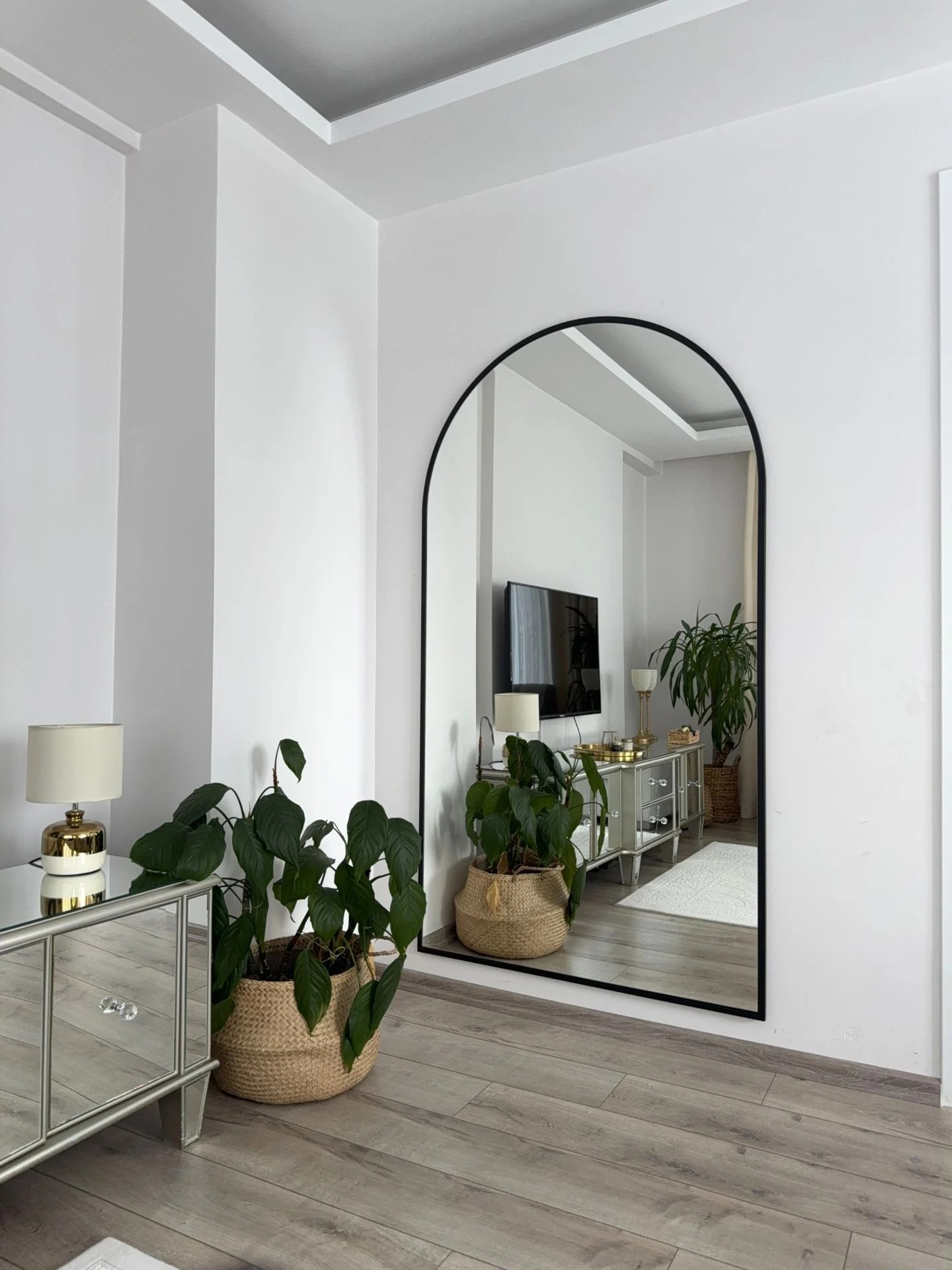 Ovaler Standspiegel 100x180 cm (Schwarz)