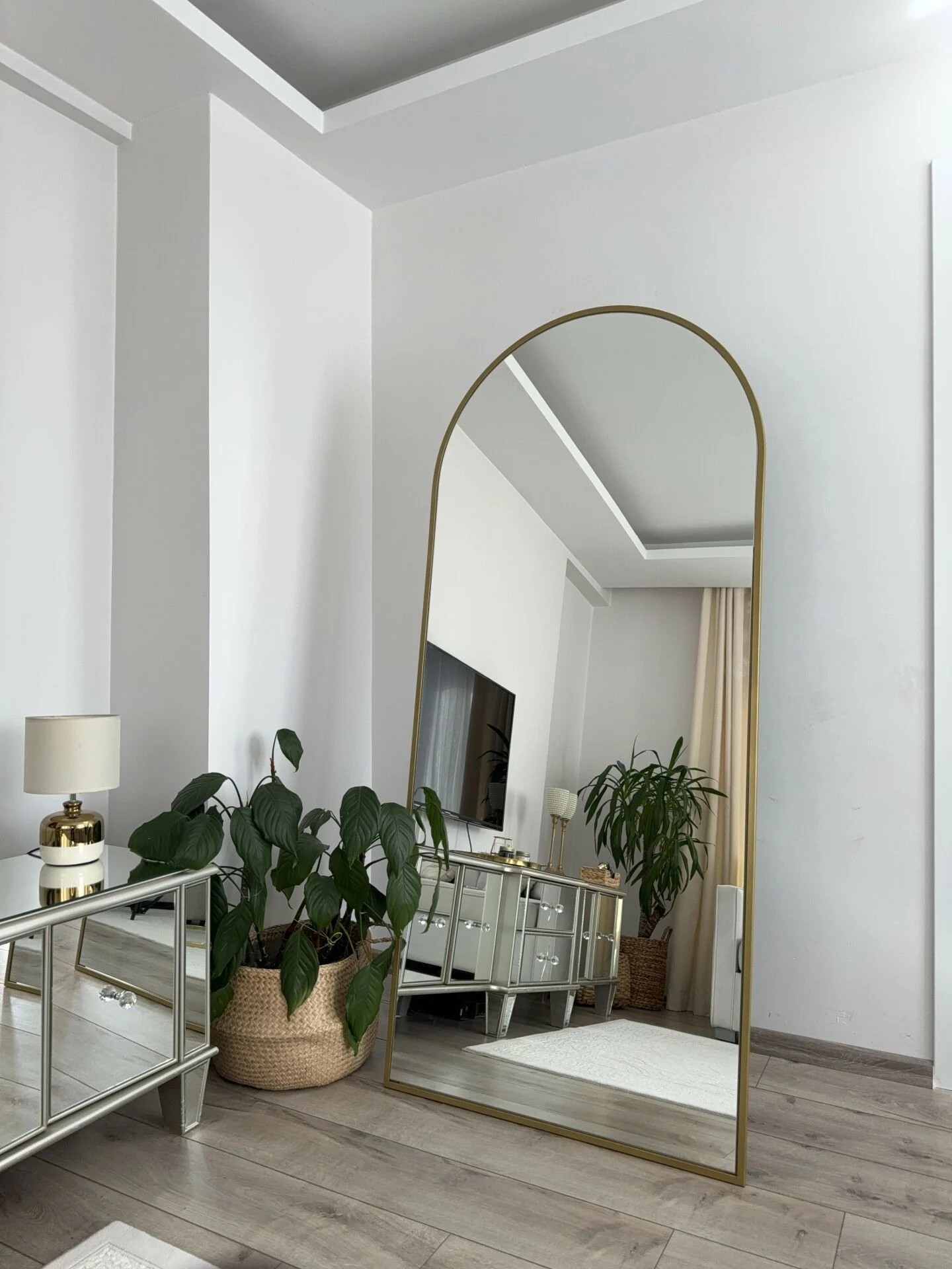 Ovaler Standspiegel 80x180 cm (Gold)