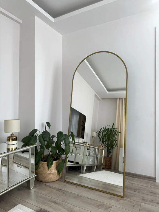 Ovaler Standspiegel 80x180 cm (Gold)