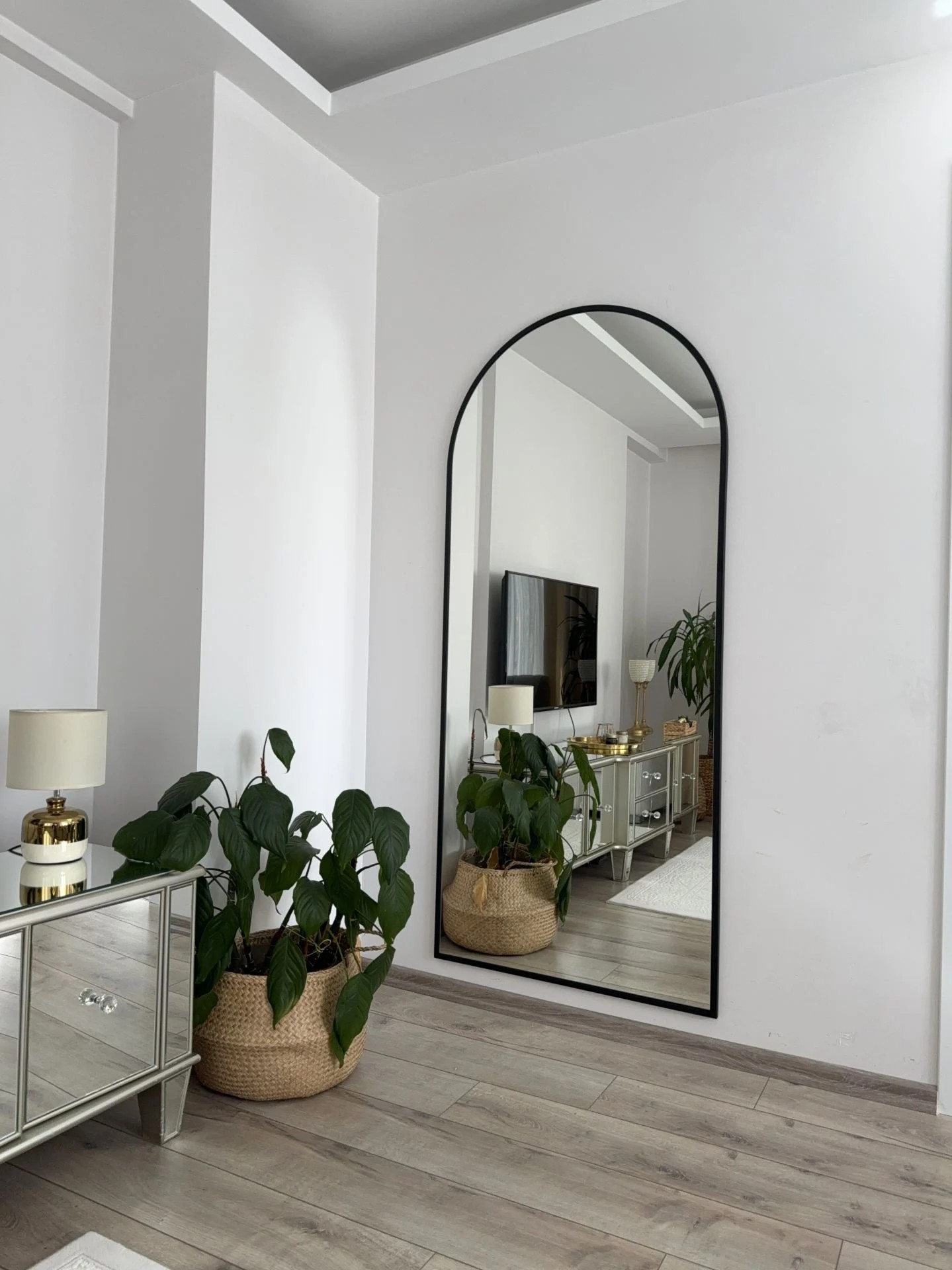 Ovaler Standspiegel 80x180 cm (Schwarz)