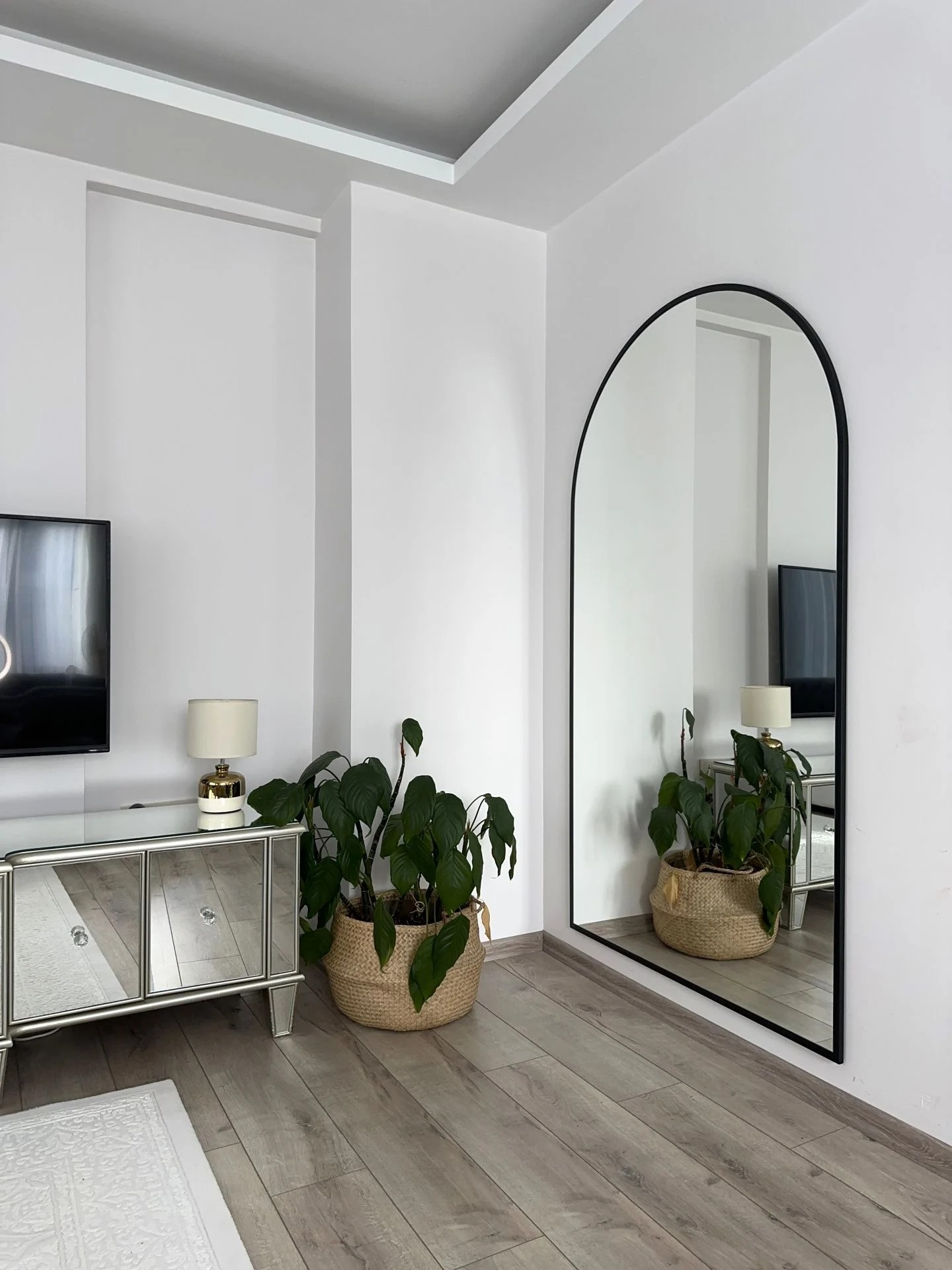 Ovaler Standspiegel 100x180 cm (Schwarz)