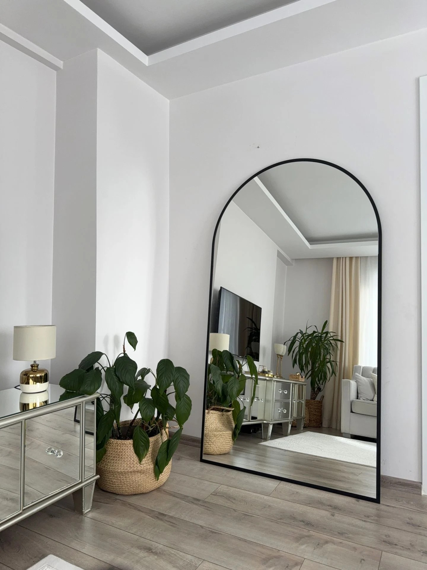 Ovaler Standspiegel 100x180 cm (Schwarz)