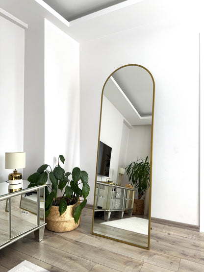 Ovaler Standspiegel 60x180 cm (Gold)