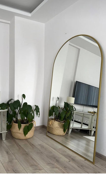 Ovaler Standspiegel 100x180 cm (Gold)