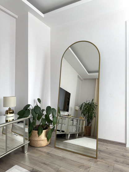 Ovaler Standspiegel 60x180 cm (Gold)