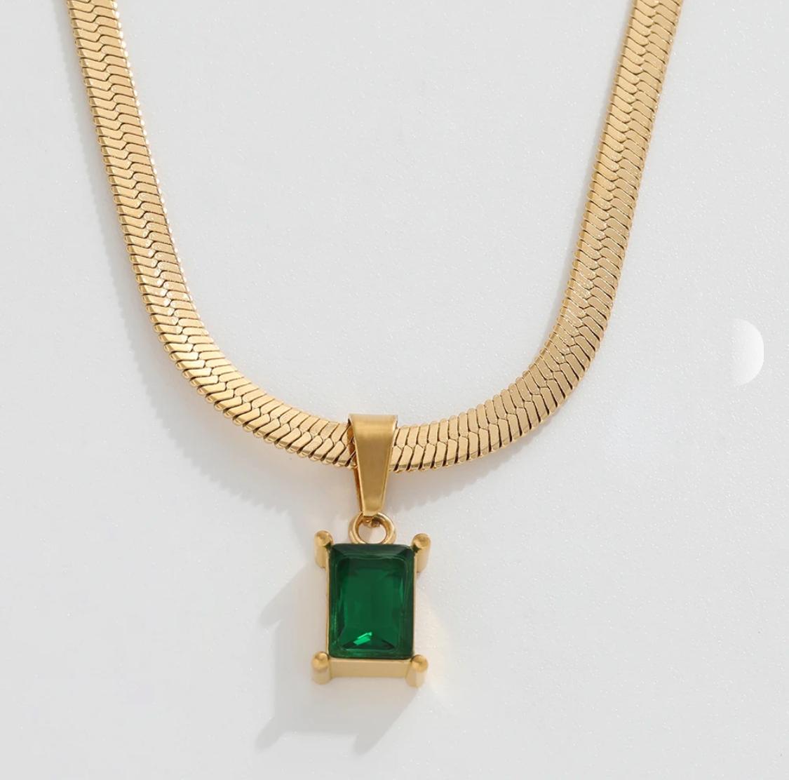 SOLITAIRE Halskette (grün)