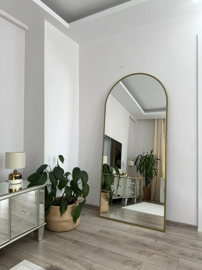 Ovaler Standspiegel 80x180 cm (Gold)