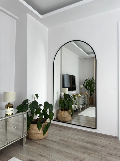 Ovaler Standspiegel 100x180 cm (Schwarz)