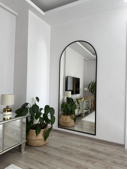 Ovaler Standspiegel 80x180 cm (Schwarz)