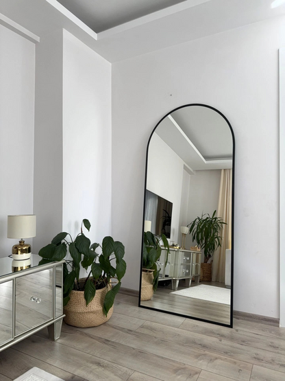 Ovaler Standspiegel 80x180 cm (Schwarz)